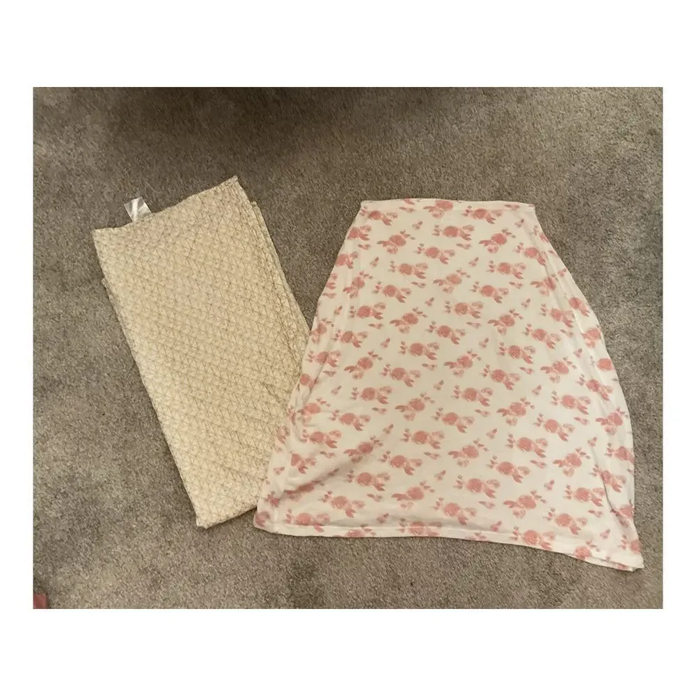 Aden+Anais Bundle(2) Geometric Metallic Muslin Swaddle+6in1 Knit Multi-Use Cover